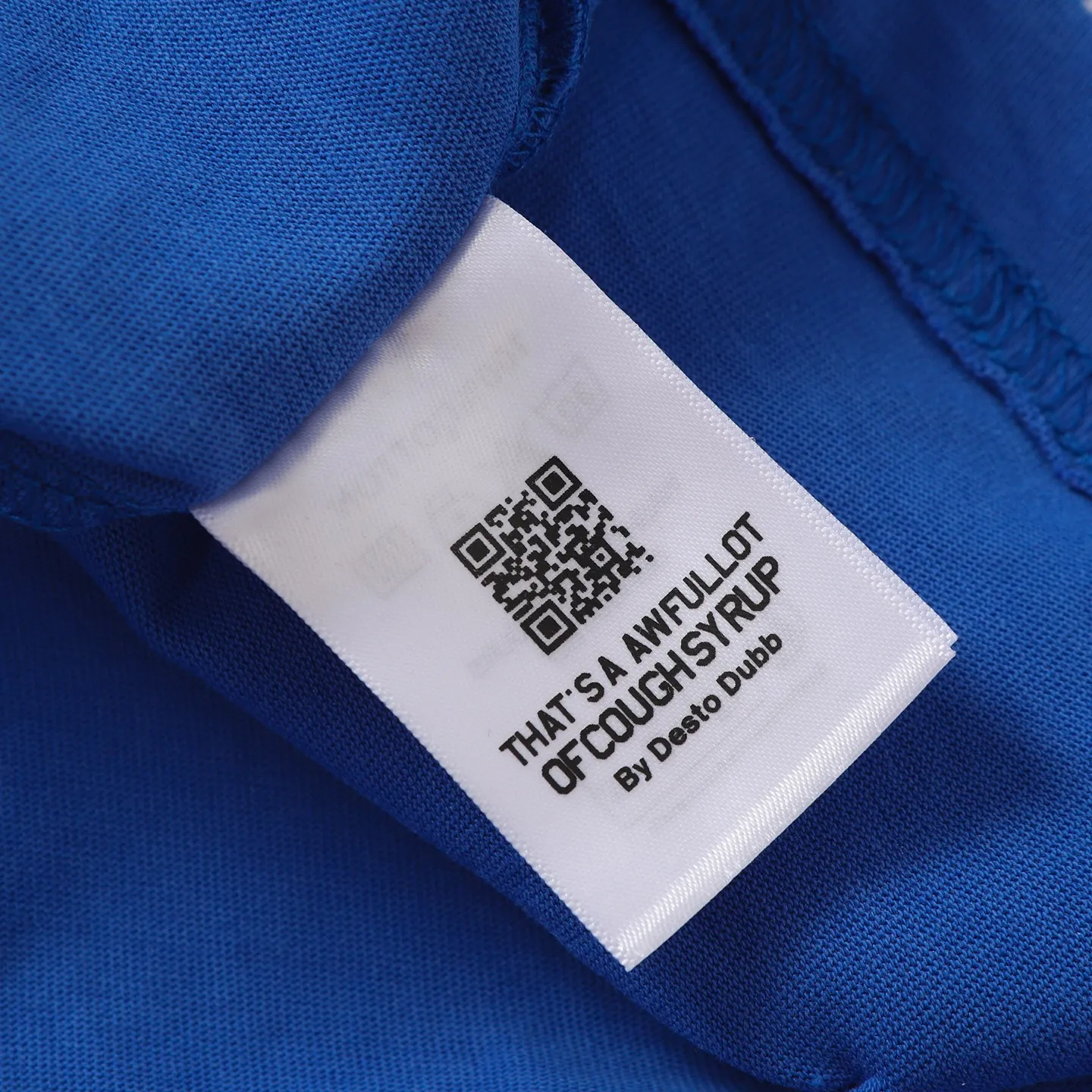 #kleinblue｜That's A AWFUL LOT OF COUGH SYRUP In Stock Real shot American simple trendy brand loose casual T-shirt Fabric (fabric): 32 counts Weight combed double yarn pure cotton Sizes (size): S-M L X L Color (colour): Klein Blue